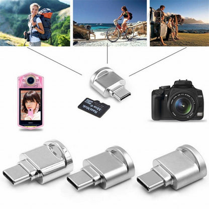 2pcs USB 2.0 Type C USB-C to Micro SD SDXC TF Card Reader Adapter for Macbook Cell Phone UC-051-2PCS