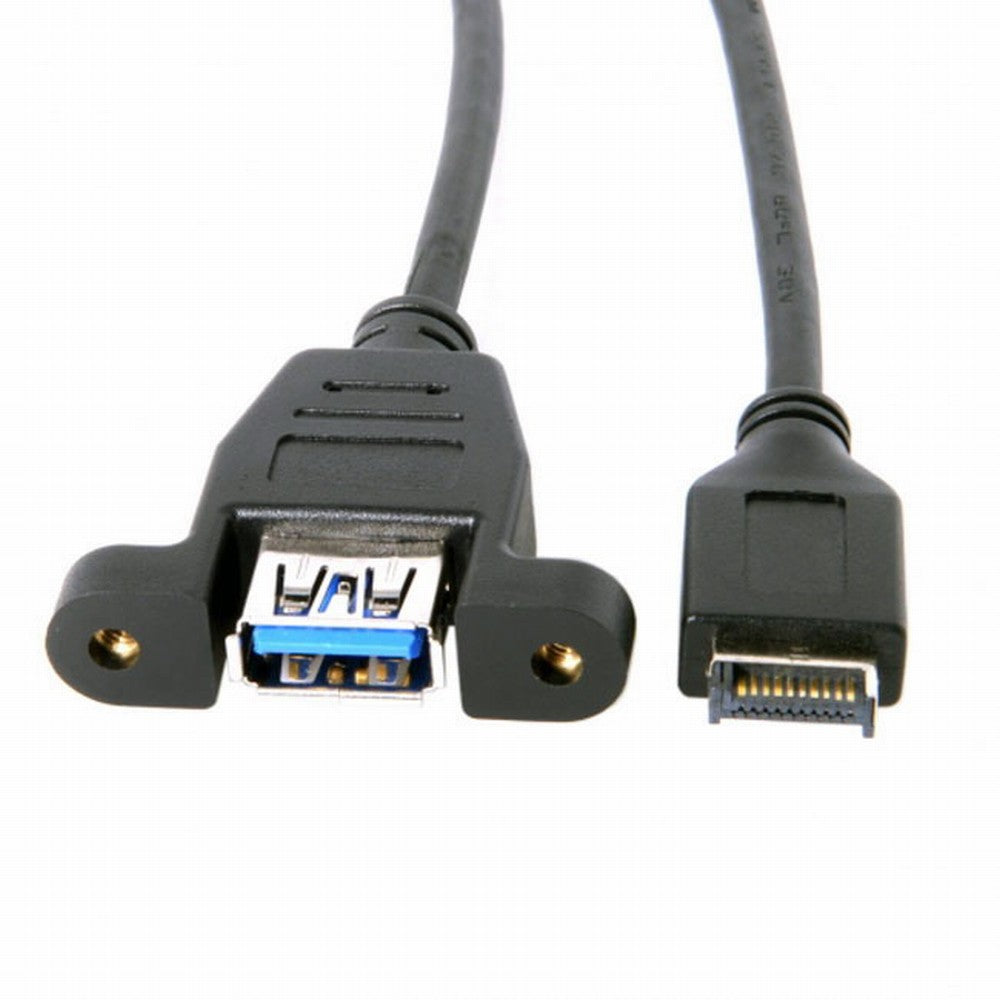 USB 3.1 Front Panel Header to USB 3.0 Type-A Female Extension Cable 50cm Panel Mount Type UC-060