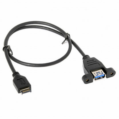 USB 3.1 Front Panel Header to USB 3.0 Type-A Female Extension Cable 50cm Panel Mount Type UC-060