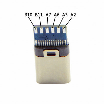 5set DIY 24pin USB 3.1 Type C USB-C Male Plug Connector SMT type with Black Housing Cover UC-050-BK-5PCS