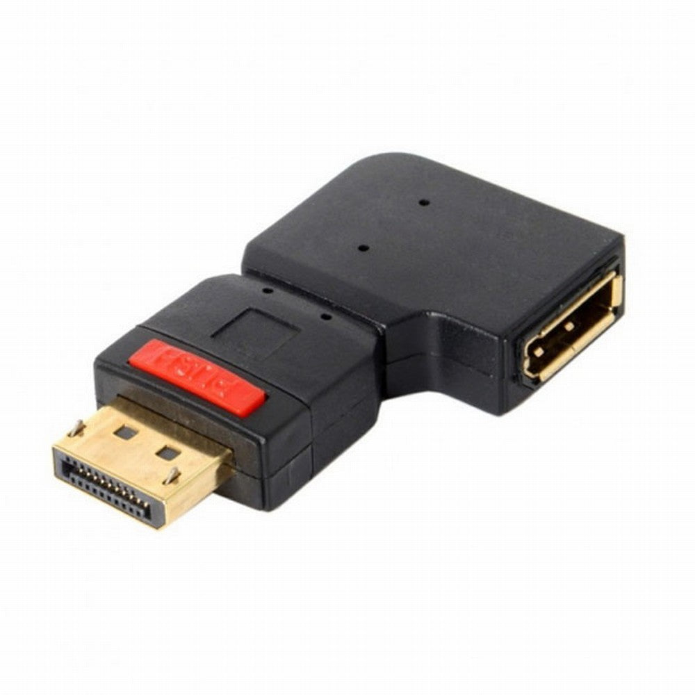 Left Angled 90 Degree DisplayPort Male to Female Extension Adapter Standard DP 4K DP-016-LE