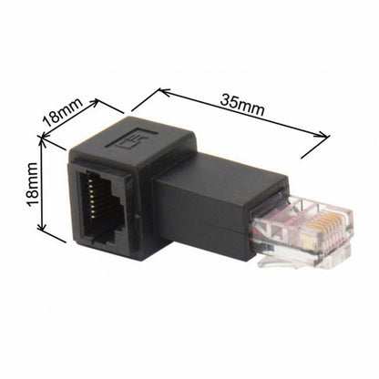 Right Angled 90 Degree 8P8C FTP STP UTP Cat 5e Male to Female Lan Ethernet Network Extension Adapter UT-010-RI