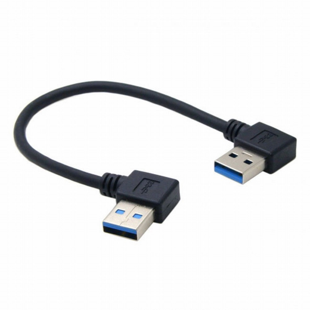 USB 3.0 Type A Male 90 Degree Left Angled to USB 3.0 A Type Right Angled Extension Cable CC-U3-094