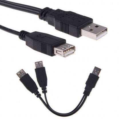 USB 2.0 A Male to Dual Data USB 2.0 A Female + Power Cable USB 2.0 A Female Extension Cable 20cm U2-136