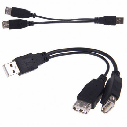 USB 2.0 A Male to Dual Data USB 2.0 A Female + Power Cable USB 2.0 A Female Extension Cable 20cm U2-136