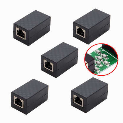 5pcs/lot Lightning Protection RJ45 UTP STP CAT6 CAT5e Female to Female Network Lan Adapter Extender UT-013-5PCS