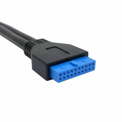 Low Profile 80mm Height USB 3.0 Female Back panel to Motherboard 20pin cable with PCI bracket 50cm U3-086