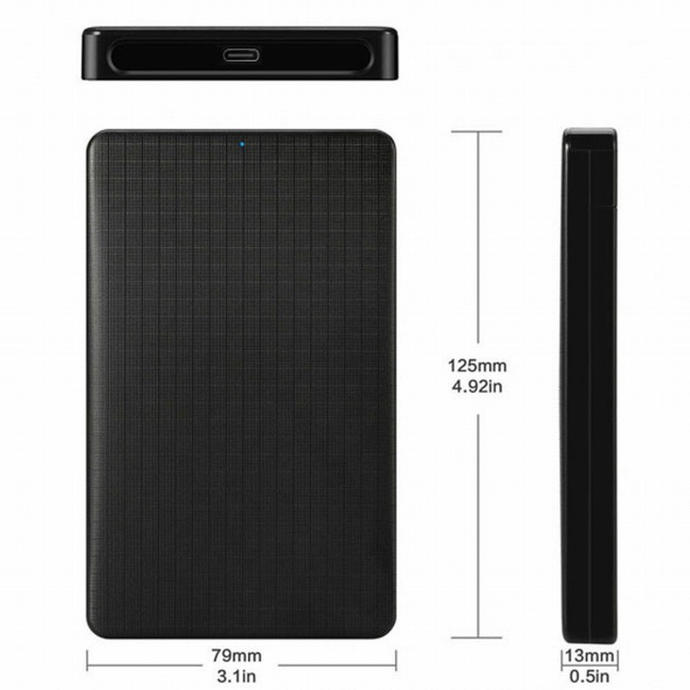 USB-C Type-C to 2.5 Inch SATA SSD HDD External Hard Disk Enclosure for Laptop PC UC-079-BK