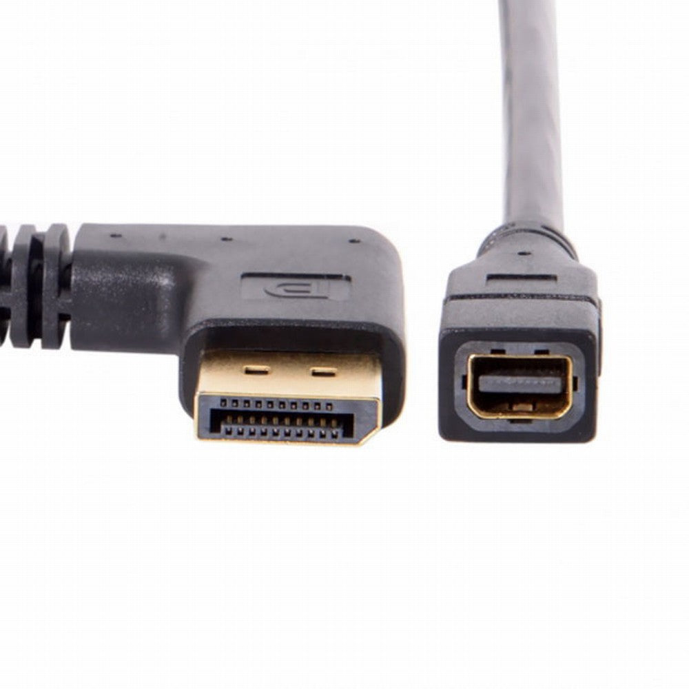 Right Angled DP DisplayPort 90 Degree to Mini DP DisplayPort Female Cable for Displays Monitors DP-048-RI