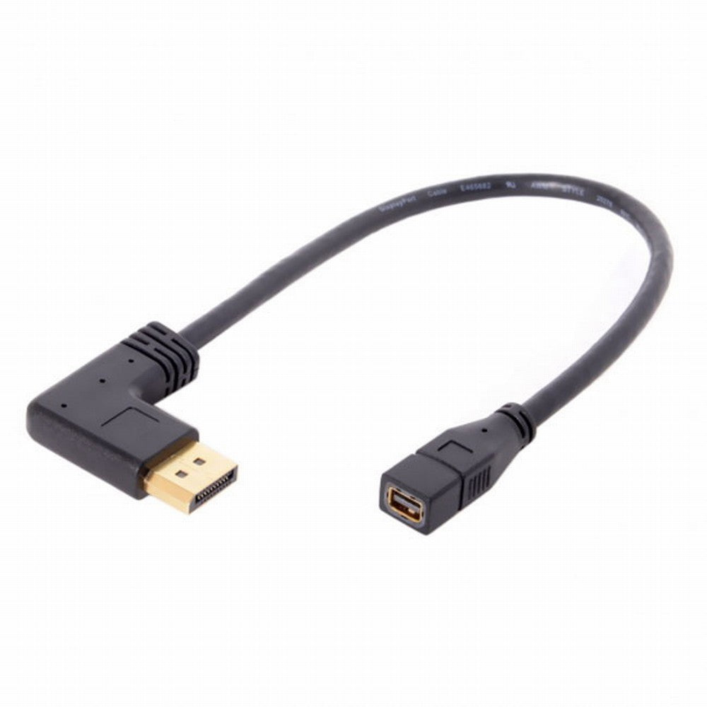 Right Angled DP DisplayPort 90 Degree to Mini DP DisplayPort Female Cable for Displays Monitors DP-048-RI