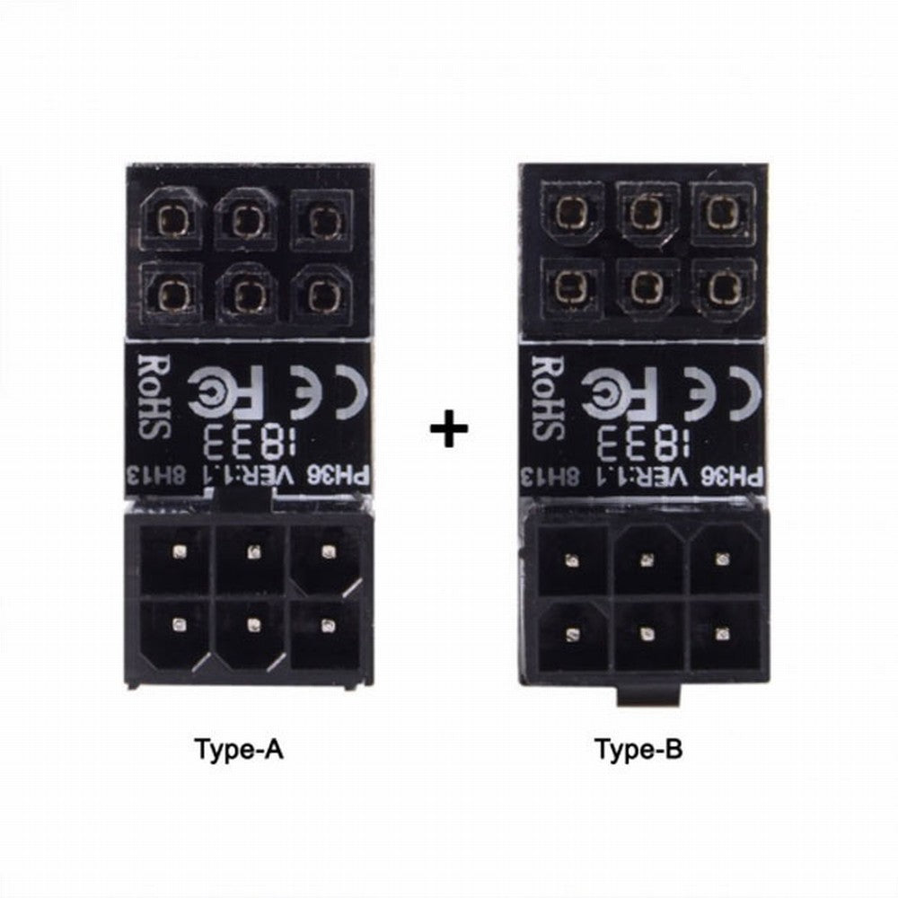 ATX 6Pin Female to 6pin Male 180 Degree Angled Power Adapter for Desktops Graphics Card PW-008