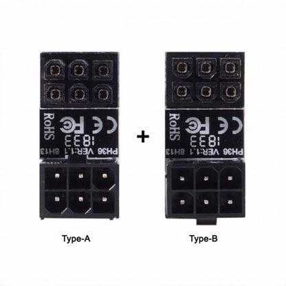 ATX 6Pin Female to 6pin Male 180 Degree Angled Power Adapter for Desktops Graphics Card PW-008