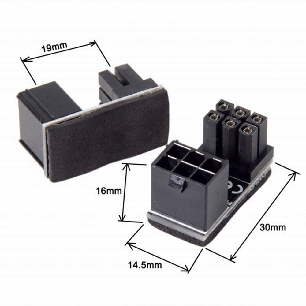 ATX 6Pin Female to 6pin Male 180 Degree Angled Power Adapter for Desktops Graphics Card PW-008