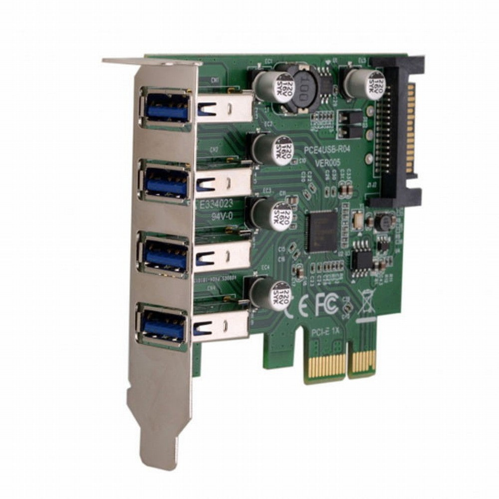 Low Profile 4 Ports PCI-E to USB 3.0 HUB PCI Express Expansion Card Adapter 5Gbps for Motherboard U3-101