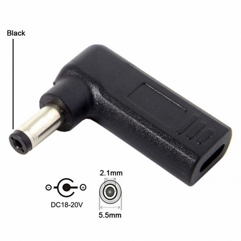 USB 3.1 Type C USB-C to DC 20V 5.5 2.1mm Adapter PD Emulator Trigger 90 Degree Angled UC-112-5521MM