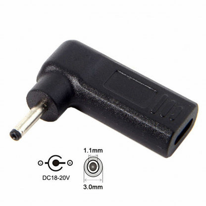 USB 3.1 Type C USB-C to DC 20V 3.0*1.1mm Adapter PD Emulator Trigger 90 Degree Angled UC-112-3011MM