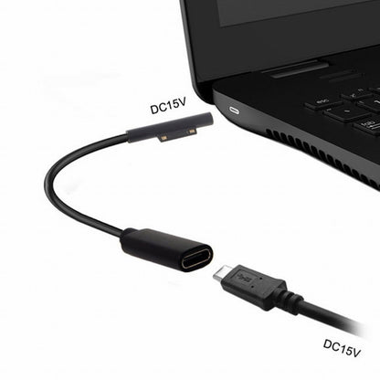 DC 15V Type-C USB-C Female to Surface Pro3 Pro4 Pro5 Pro6 Book Pro Charge Cable UC-109-SURFA3