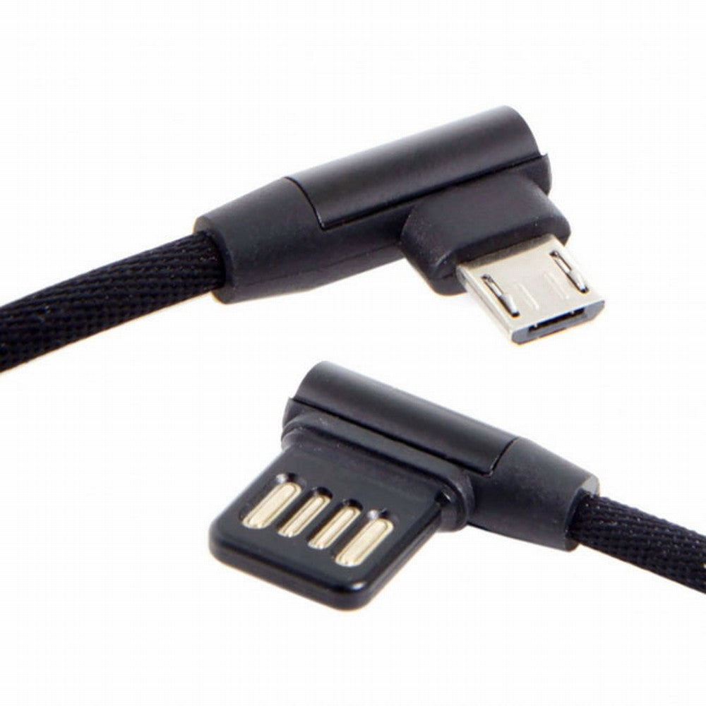 Micro USB 5Pin to Left Right Angled 90 Degree USB 2.0 Data Cable with Sleeve for Tablet Phone 15cm U2-114