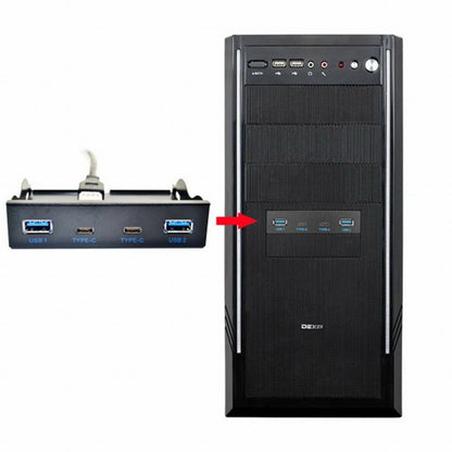USB-C USB 3.0 HUB 4 Ports Front Panel to Motherboard 20Pin Connector Cable for 3.5" Floppy Bay UC-119