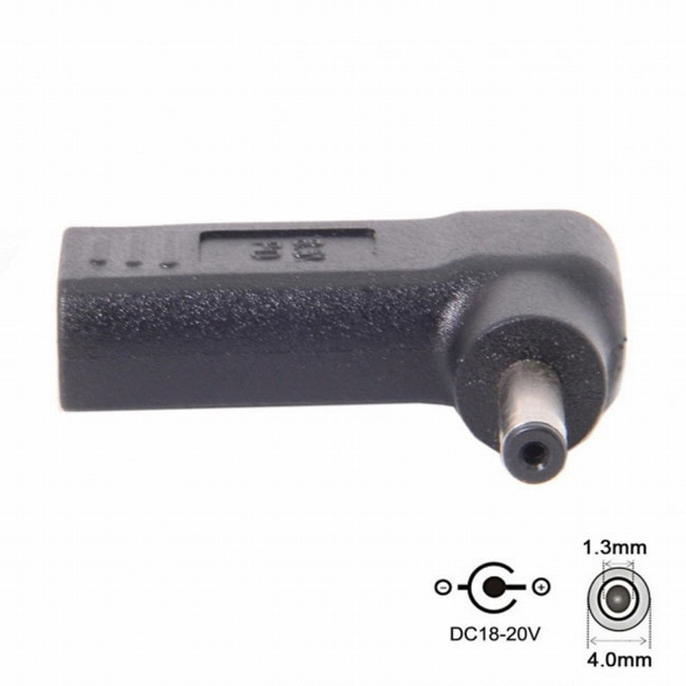 USB 3.1 Type C USB-C to DC 19V 4.0*1.3mm Adapter PD Emulator Trigger 90 Degree Angled UC-112-4013MM