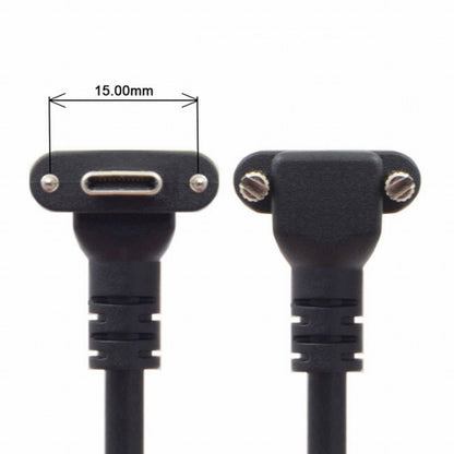 Down Up Angled USB 3.1 Type-C Dual Screw Locking to Standard USB3.0 Data Cable 90 Degree for Camera CC-UC-128