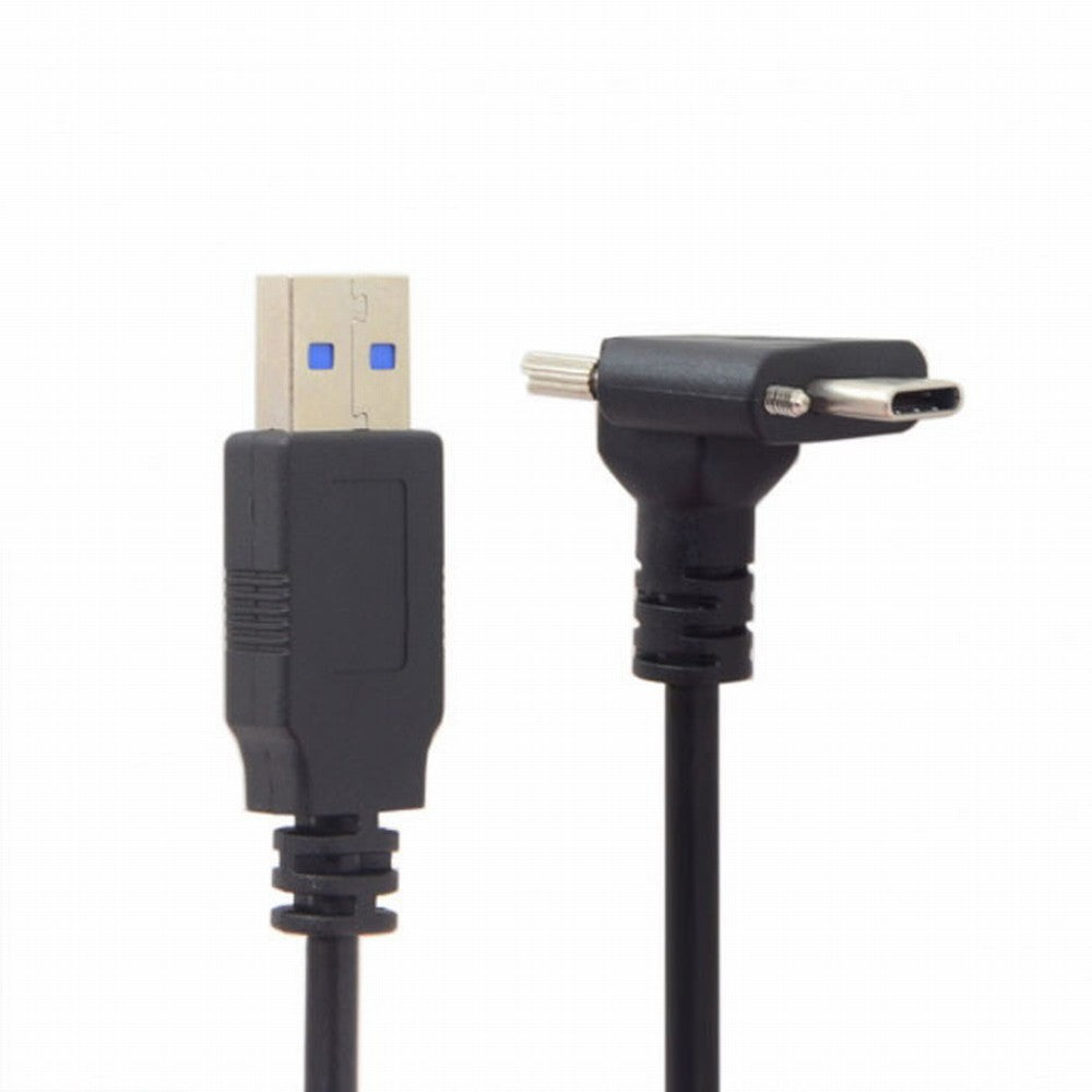 Down Up Angled USB 3.1 Type-C Dual Screw Locking to Standard USB3.0 Data Cable 90 Degree for Camera CC-UC-128