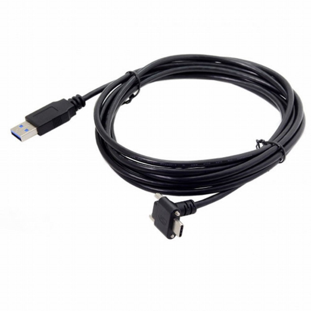 Down Up Angled USB 3.1 Type-C Dual Screw Locking to Standard USB3.0 Data Cable 90 Degree for Camera CC-UC-128