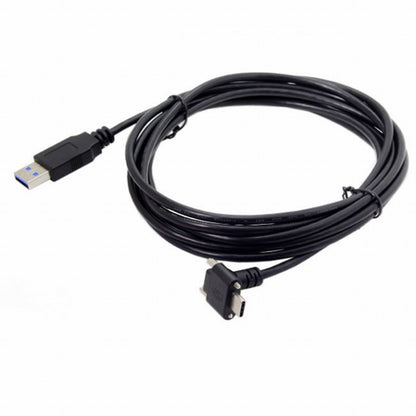 Down Up Angled USB 3.1 Type-C Dual Screw Locking to Standard USB3.0 Data Cable 90 Degree for Camera CC-UC-128