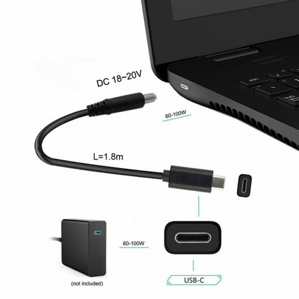 Type C USB-C Input to DC 5.5*2.1mm Power PD Charge Cable for Laptop Notebook UC-106-5521MM