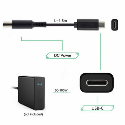 Type C USB-C Input to DC 5.5*2.1mm Power PD Charge Cable for Laptop Notebook UC-106-5521MM
