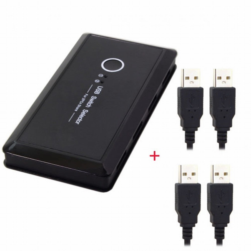 KVM USB 2.0 Switch Selector 2 Port PCs Sharing 4 Devices for Keyboard Mouse Scanner Printer U2-025