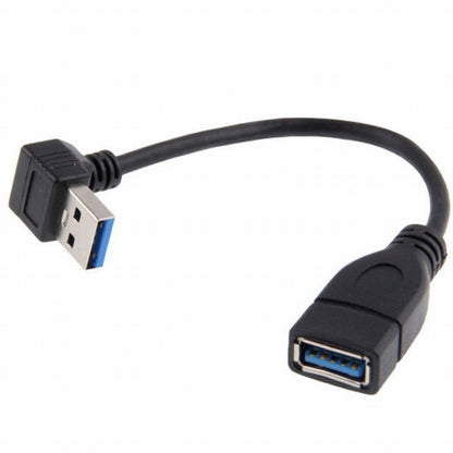 Down Angled USB 3.0 Type-A Male to USB 3.0 Type-A Female Extension Cable 20cm 5Gbps 90 Degree U3-036-DN