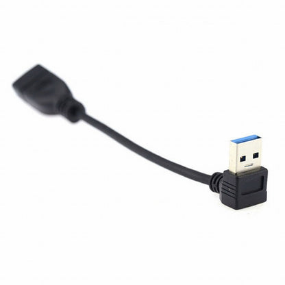 Down Angled USB 3.0 Type-A Male to USB 3.0 Type-A Female Extension Cable 20cm 5Gbps 90 Degree U3-036-DN