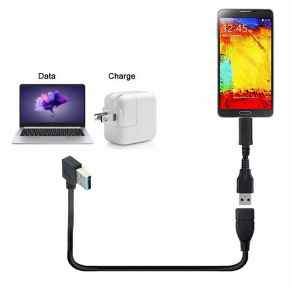 Left Angled USB 3.0 Type-A Male to USB 3.0 Type-A Female Extension Cable 20cm 5Gbps 90 Degree U3-036-LE