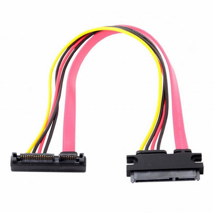 Up Angled SATA III 3.0 7+15 22 Pin SATA Male to Female Data Power Extension Cable 30cm SA-065-UP