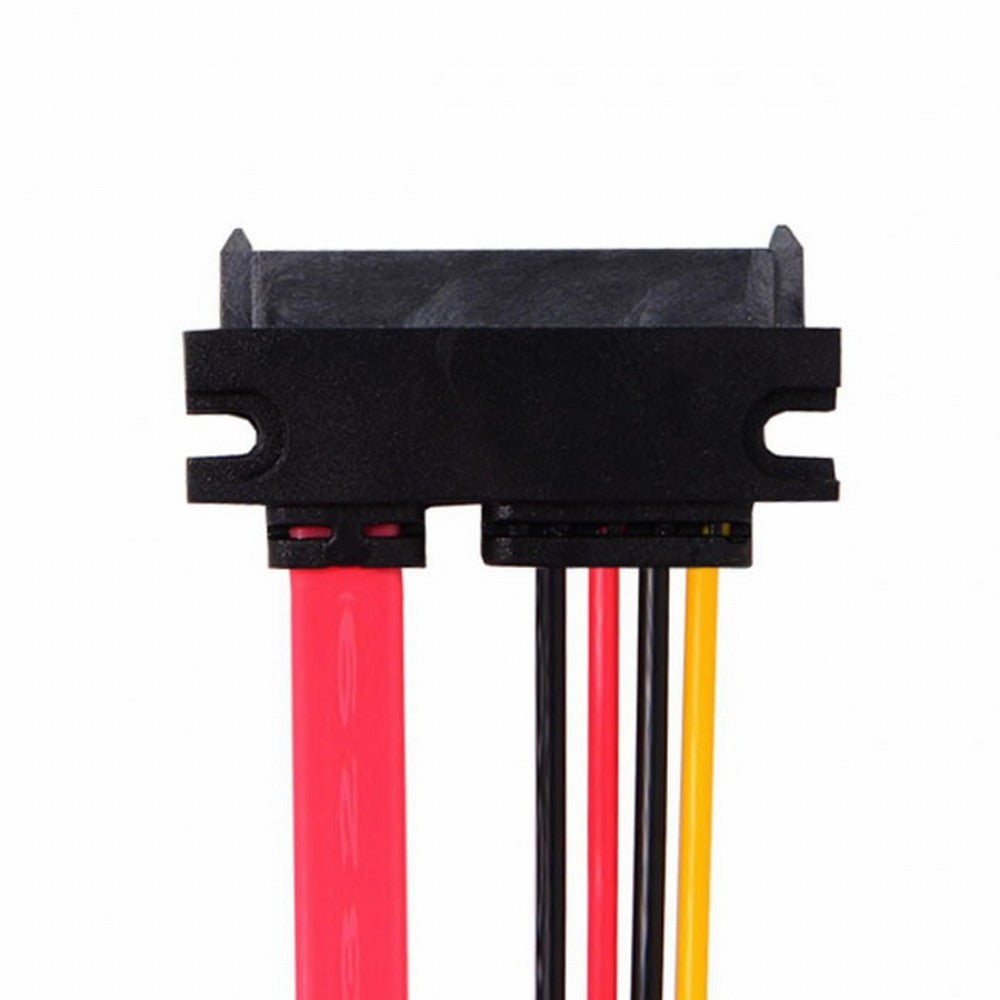 Up Angled SATA III 3.0 7+15 22 Pin SATA Male to Female Data Power Extension Cable 30cm SA-065-UP