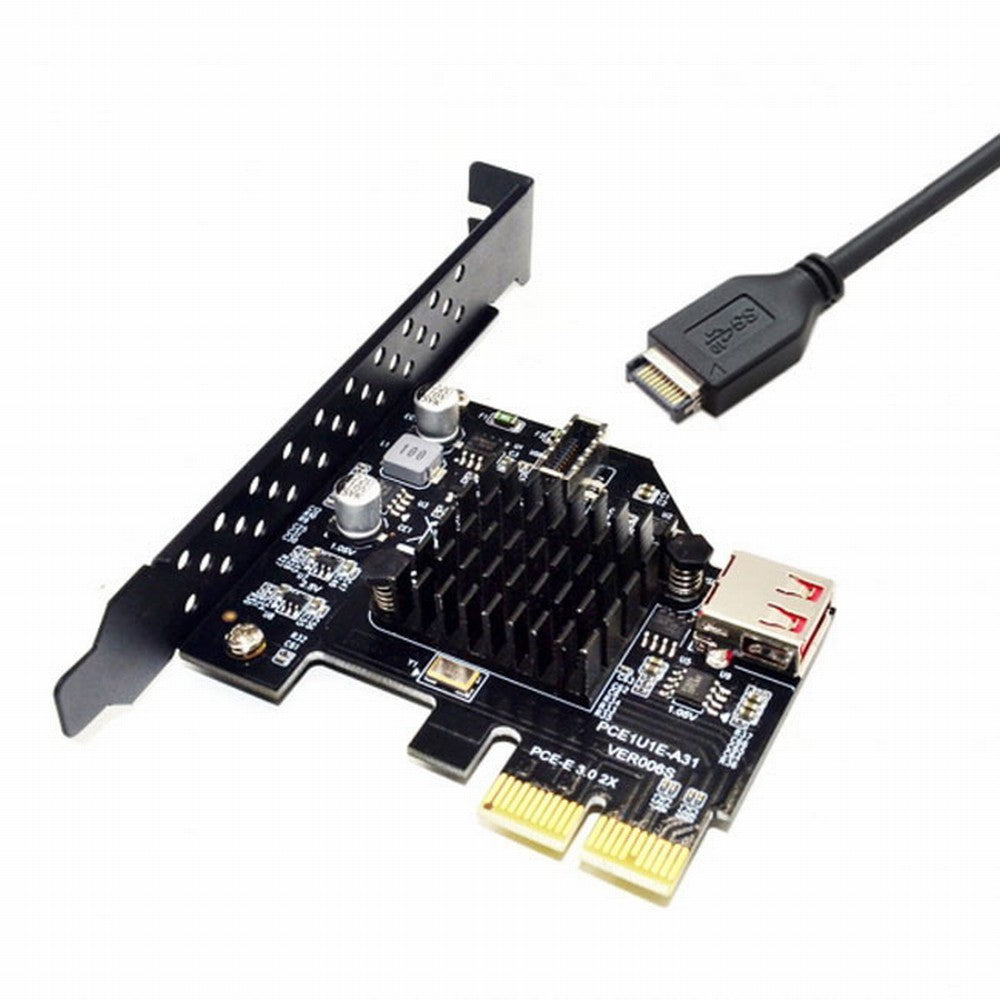 USB 3.1 Front Panel Socket USB 2.0 to PCI-E Express Card Adapter for Motherboard UC-136