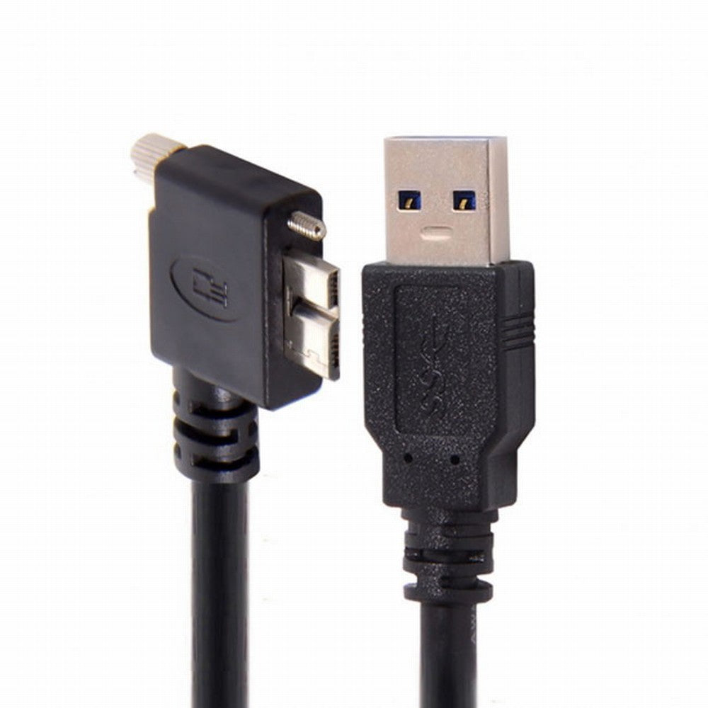  90 Degree Left Angled Micro USB Screw Mount to 3.0 Data Cable for Industrial Camera CC-U3-044-LE