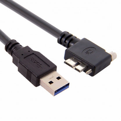  90 Degree Left Angled Micro USB Screw Mount to 3.0 Data Cable for Industrial Camera CC-U3-044-LE