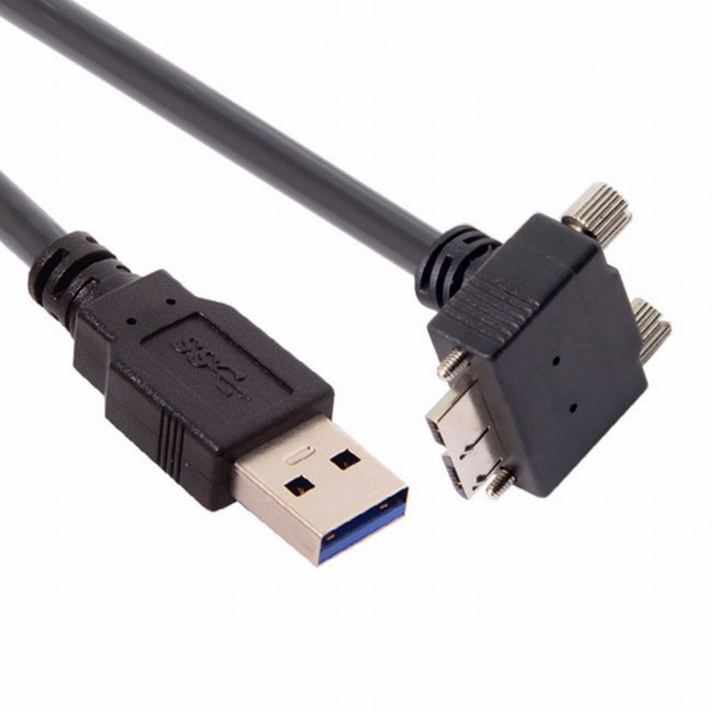  90 Degree Down Angled Micro USB Screw Mount to 3.0 Data Cable for Industrial Camera CC-U3-044-DN