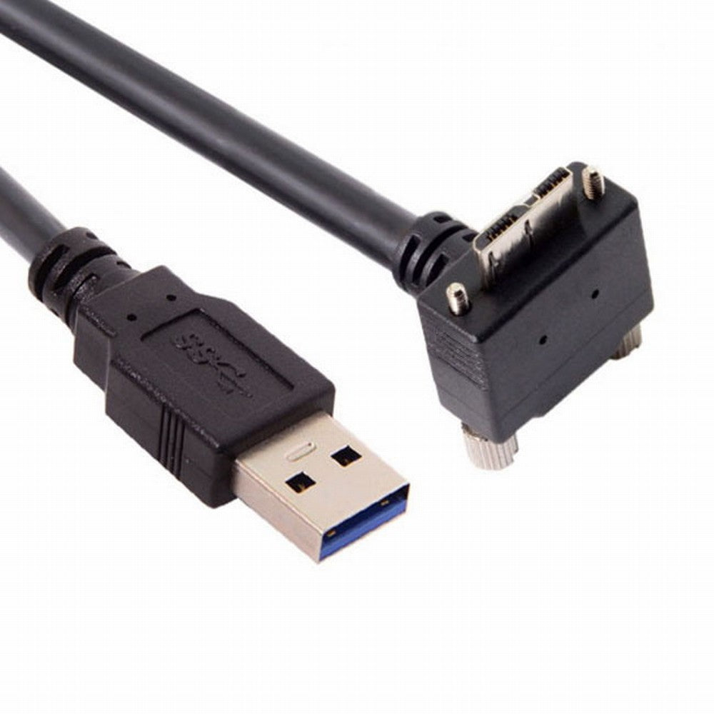  90 Degree Down Angled Micro USB Screw Mount to 3.0 Data Cable for Industrial Camera CC-U3-044-DN