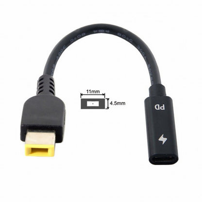 Type C USB-C to Rectangle 11.0*4.5mm Power Plug PD Emulator Trigger Charge Cable for ThinkPad X1 Carbon UC-109-1145MM