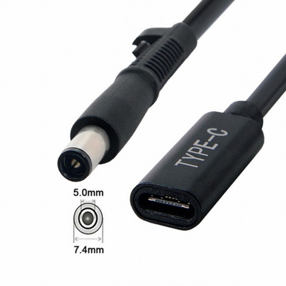 Type C USB-C Female Input to DC 7.4*5.0mm Power PD Charge Cable fit for Laptop 18-20V UC-109-7450HP
