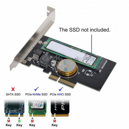 PCI-E 3.0 x4 to M.2 NGFF M Key SSD Nvme Card Adapter PCI Express with Power Failure Protection 4.0F Super Capacitor SA-022