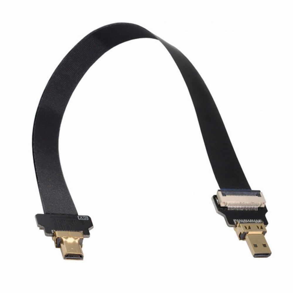 CYFPV Micro HDMI Male to Micro HDMI Male Extension FPC Flat Cable 1080P for FPV HDTV Multicopter Aerial Photography CC-HD-185-BK