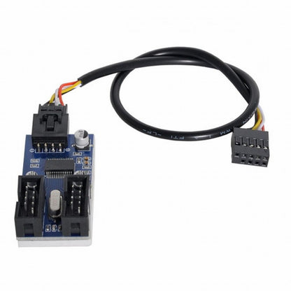 Motherboard 9pin USB 2.0 Header 1 to 2 Female Extension Cable HUB Connector Adapter Port Multilier U2-034