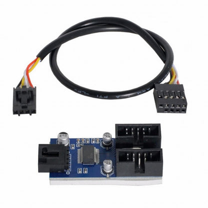 Motherboard 9pin USB 2.0 Header 1 to 2 Female Extension Cable HUB Connector Adapter Port Multilier U2-034