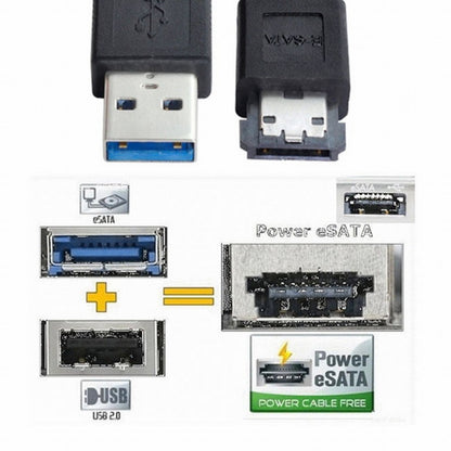 USB 3.0 to Power Over eSATA DC5V Adapter USB2.0 to HDD/SSD/ODD eSATAp Converter U3-008