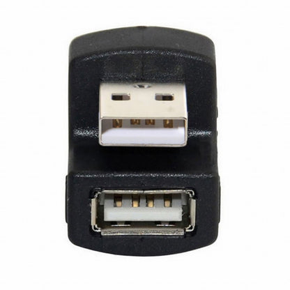 Down Angled USB 2.0 Adapter A Male to Female Extension 90 180 360 Degree Black U2-099-DN