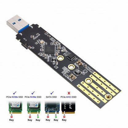 USB 3.0 to NVME M-key M.2 NGFF SATA SSD External PCBA Case Conveter Adapter RTL9210B Chipset U3-057-2280MM